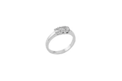 Trilogie en or blanc et diamants