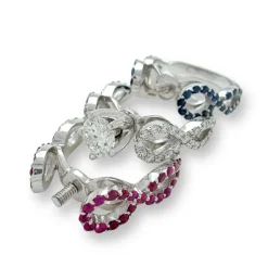 Trio d'Infinité - Bague interchangeable en diamants rubis et saphirs