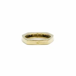 Triple bague Or jaune Diamants Emeraude Saphir Rubis