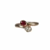 Tu es à moi, bague en diamant, rubis, ancienne mine