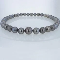 Un collier Tahiti en chute avec un fermoir brillants.