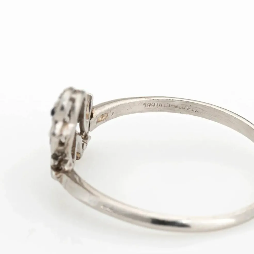 vintage Art Déco Bird Ring Conversion Platine Diamant Saphir Rubis