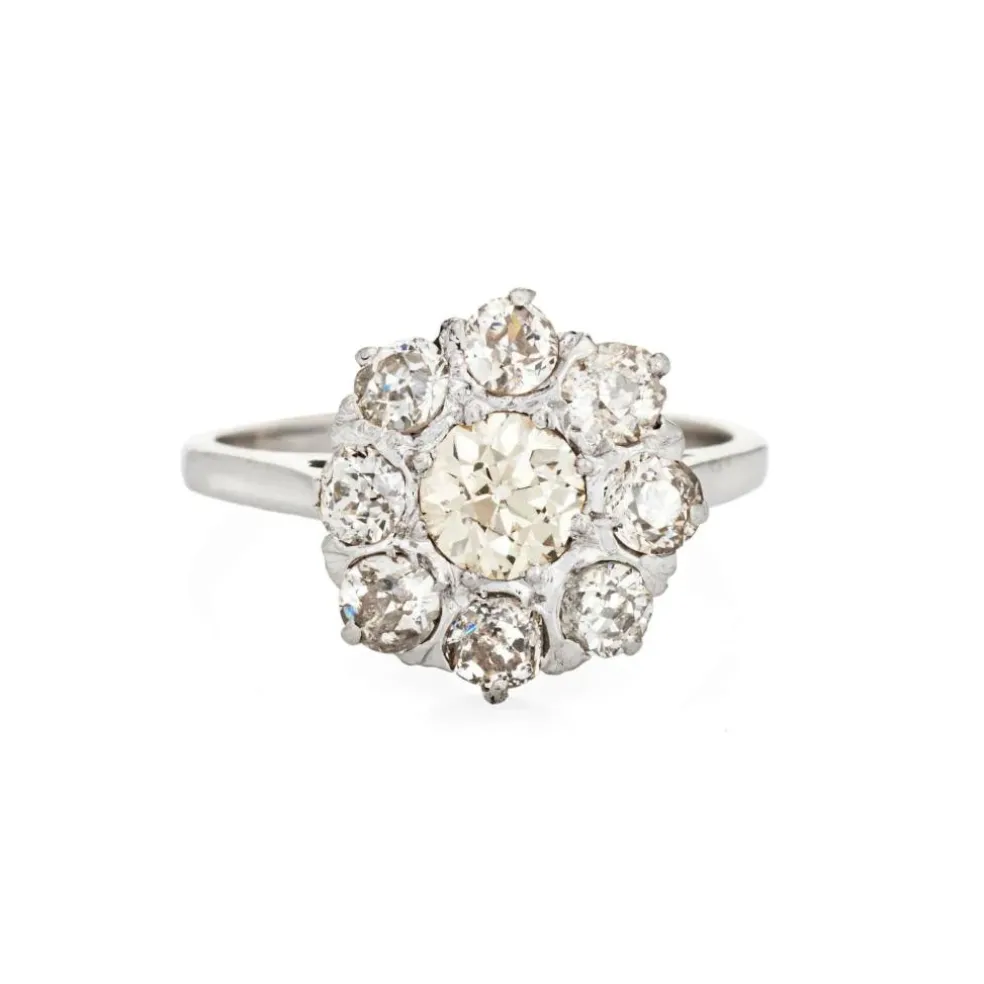 Vintage Art Déco 1.70ct diamond ring cluster