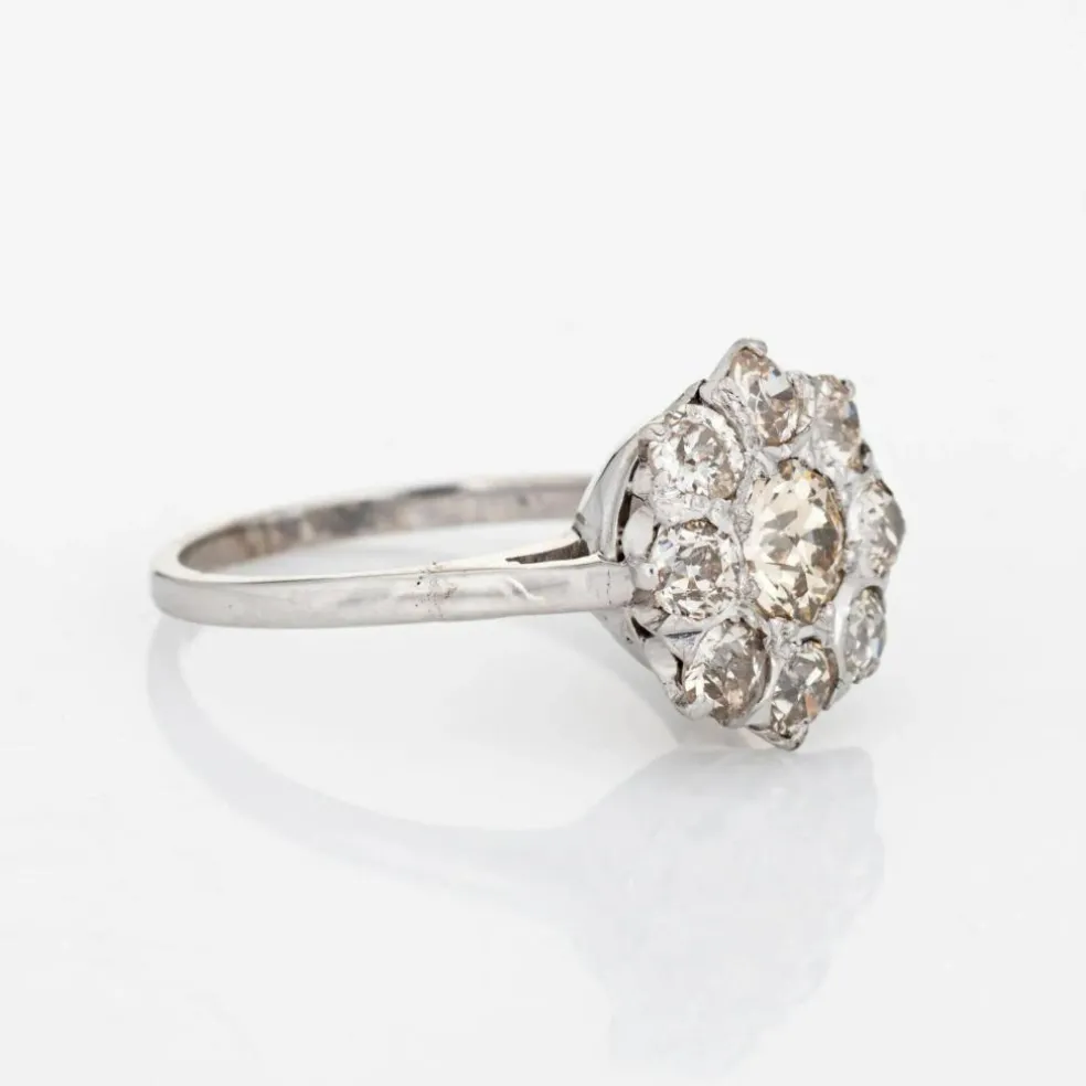 Vintage Art Déco 1.70ct diamond ring cluster