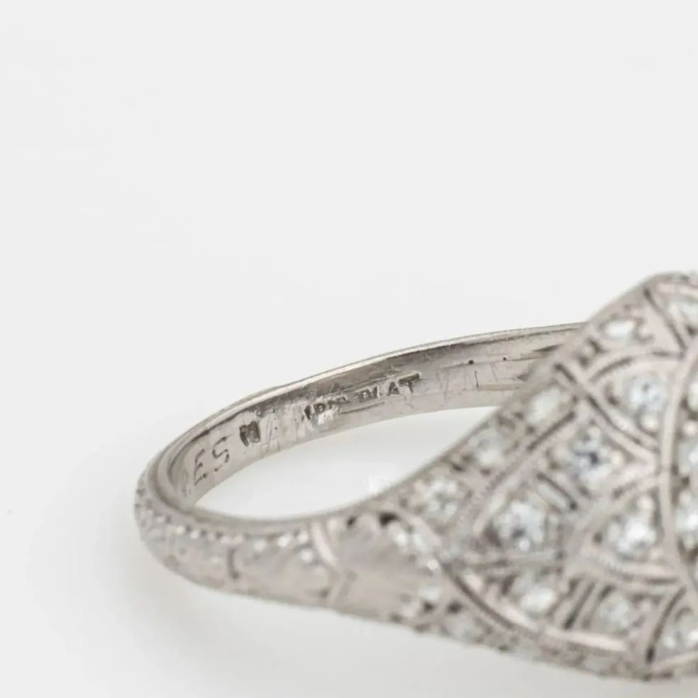 Vintage Art Déco 1ct Diamond Platinum Ring
