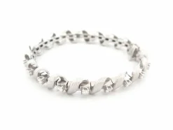 vintage bracelet art deco serti de 19 diamants 1.9ct en or blanc 18k 35gr