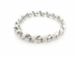 vintage bracelet art deco serti de 19 diamants 1.9ct en or blanc 18k 35gr
