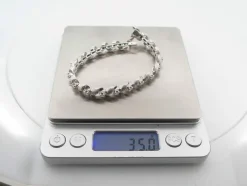 vintage bracelet art deco serti de 19 diamants 1.9ct en or blanc 18k 35gr