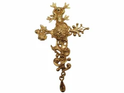 vintage rare broche CHRISTIAN LACROIX croix comedie francaise pendentif