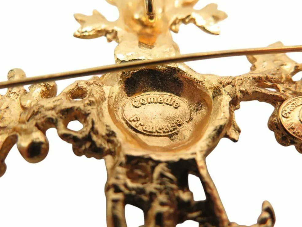 vintage rare broche CHRISTIAN LACROIX croix comedie francaise pendentif