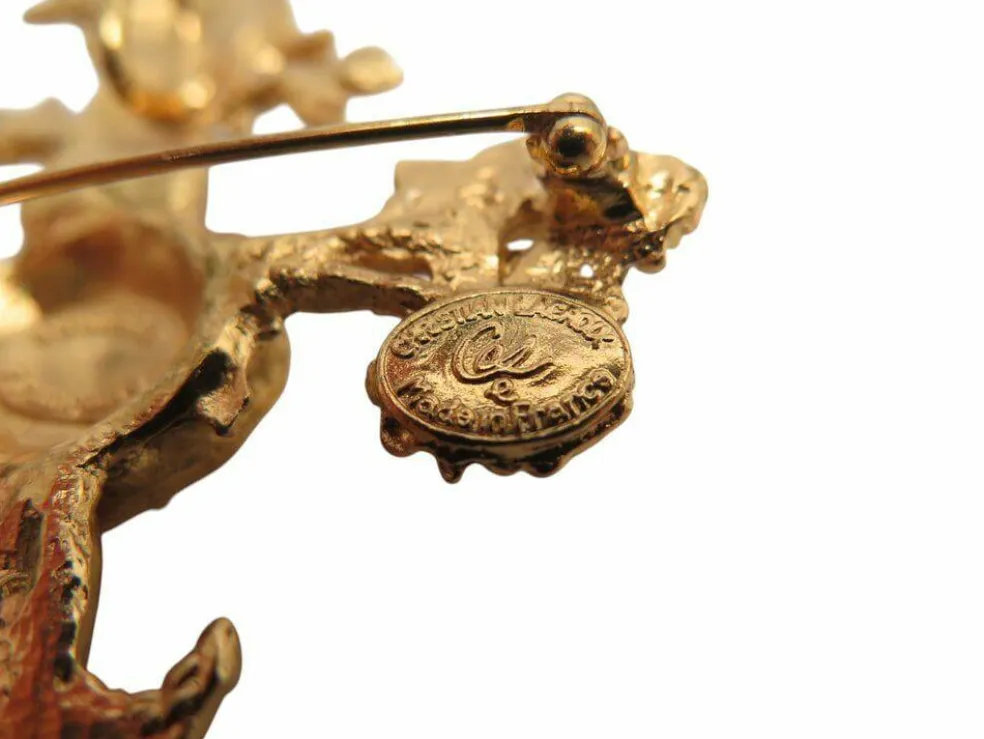 vintage rare broche CHRISTIAN LACROIX croix comedie francaise pendentif