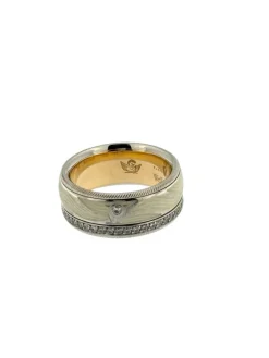 Wellendorff - bague cinétique or blanc, or rose, émail et diamants