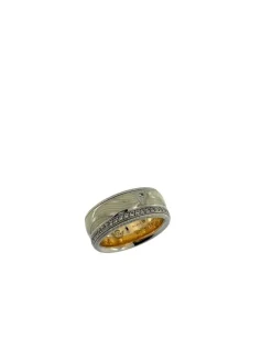 Wellendorff - bague cinétique or blanc, or rose, émail et diamants