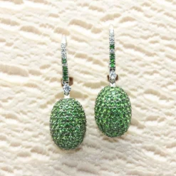 WERTER - Boucles d'oreilles en or et Tzavorites