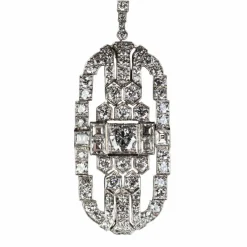 White Gold, Art Déco Diamond Pendant