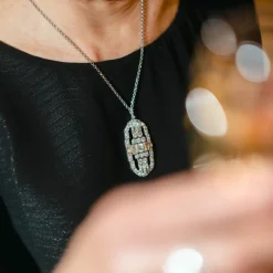 White Gold, Art Déco Diamond Pendant